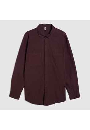 Camisa Para Hombre Manga Larga Con Bolsillo Color Café  Marca Ostu #60010672