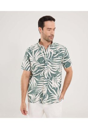 Camisa Para Hombre Manga Corta Con Bolsillo Cuello Button D Color Verde Marca Ostu #60010856