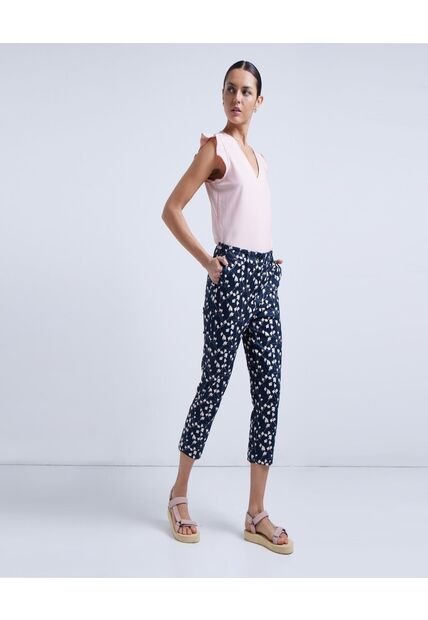 Pantalon Para Mujer Capri Color Azul  Marca Ostu #40070442