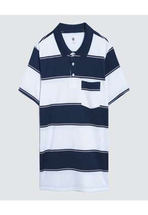 Polo Para Hombre Cuello Tejido Con Bolsillo Color Blanco Marca Ostu #60110607