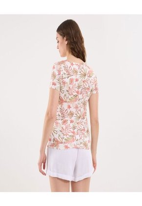 Camiseta Para Mujer Manga Corta Cuello Redondo Color Piel Marca Ostu #40092492