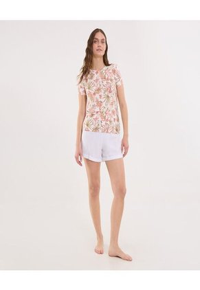 Camiseta Para Mujer Manga Corta Cuello Redondo Color Piel Marca Ostu #40092492