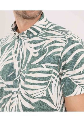 Camisa Para Hombre Manga Corta Con Bolsillo Cuello Button D Color Verde Marca Ostu #60010856