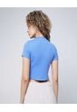 Crop Top Para Mujer Manga Corta Color Celeste Marca Ostu #40092151 de Ostu