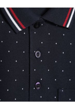 Polo Para Hombre Cuello Tejido Con Bolsillo Color Indigo Marca Ostu #60110630