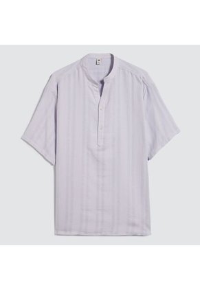 Camisa Para Hombre Manga Corta Sin Bolsillo Color Lila Marca Ostu #60010725