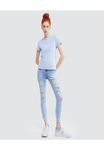 Jean Para Mujer Skinny Color Azul  Marca Ostu #40160217 Ostu