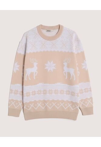 Saco Unisex Cuello Redondo Color Crema Marca Ostu #60330054 Ostu