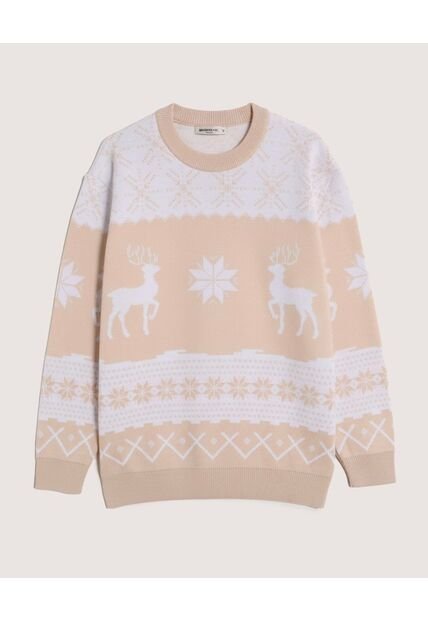 Saco Unisex Cuello Redondo Color Crema Marca Ostu #60330054