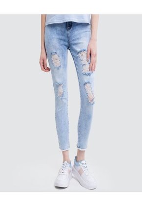 Jean Para Mujer Skinny Color Azul  Marca Ostu #40160217