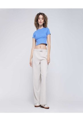 Crop Top Para Mujer Manga Corta Color Celeste Marca Ostu #40092151