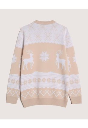 Saco Unisex Cuello Redondo Color Crema Marca Ostu #60330054