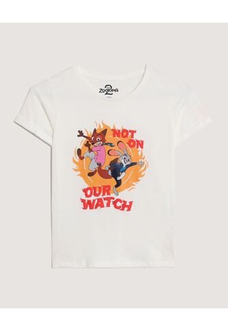 Camiseta  Infantil Niña Manga Corta Cuello Redondo Color Crema Marca Ostu #90090365 Ostu