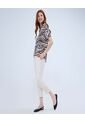 Camisa Para Mujer Manga Corta Color Beige Marca Ostu #40010265 de Ostu