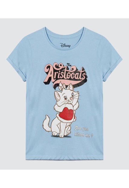 Camiseta Para Niña Manga Corta Color Celeste Marca Ostu #90090265