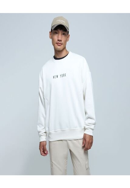 Buzo Para Hombre Cuello Redondo Color Crema Marca Ostu #60060425