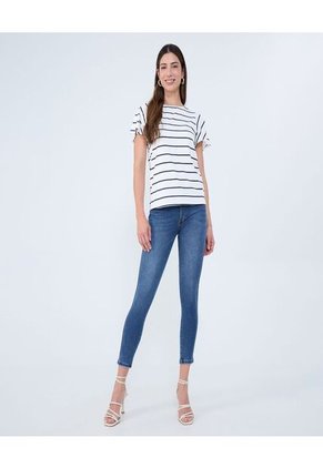 Jean Para Mujer Push Up Color Azul Medio Marca Ostu #40160551