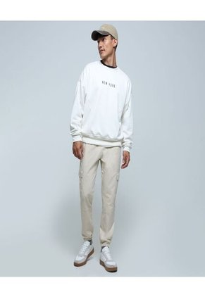 Buzo Para Hombre Cuello Redondo Color Crema Marca Ostu #60060425