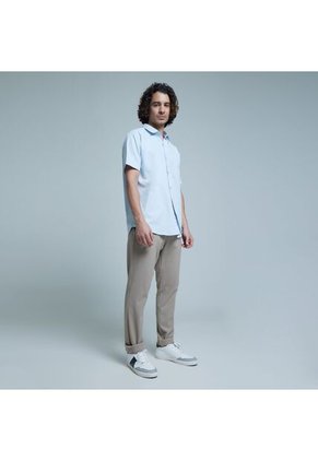 Camisa Para Hombre Manga Corta Con Bolsillo Color Azul  Marca Ostu #60010630