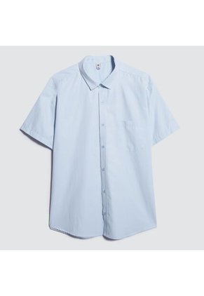 Camisa Para Hombre Manga Corta Con Bolsillo Color Azul  Marca Ostu #60010630