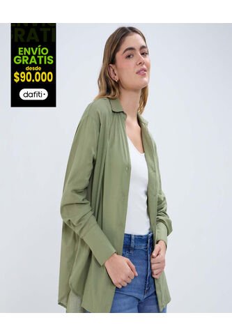 Blusa Para Mujer Manga Larga Color Verde  Marca Ostu #40120955 Ostu