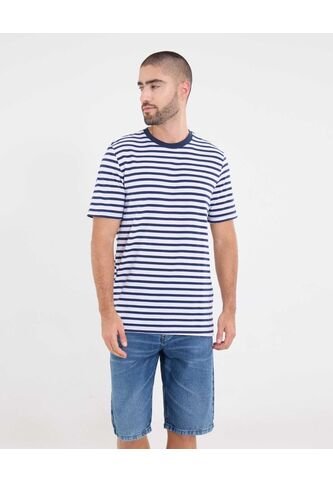 Camiseta  Para Hombre Manga Corta Cuello Redondo Color Blanco Marca Ostu #60091812 Ostu