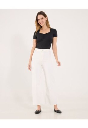 Camiseta Para Mujer Manga Corta Cuello V Color Negro Marca Ostu #40092682