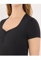 Camiseta Para Mujer Manga Corta Cuello V Color Negro Marca Ostu #40092682 de Ostu