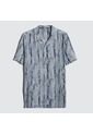 Camisa Para Hombre Manga Corta Sin Bolsillo Color Azul  Marca Ostu #60010709 de Ostu