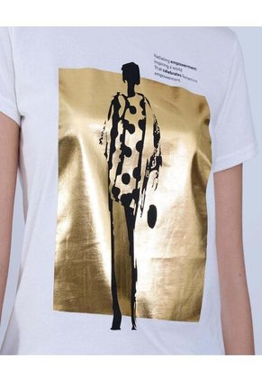 Camiseta Para Mujer Manga Corta Color Hueso Marca Ostu #40092293