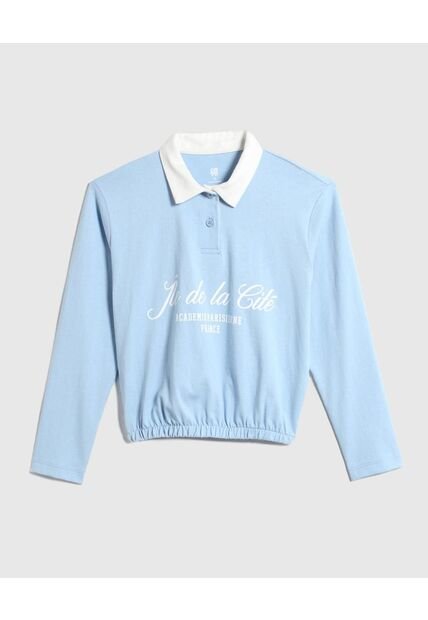 Camiseta Para Niña Manga Larga Color Azul  Marca Ostu #90090221