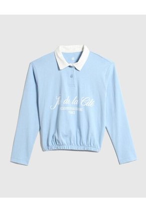 Camiseta Para Niña Manga Larga Color Azul  Marca Ostu #90090221