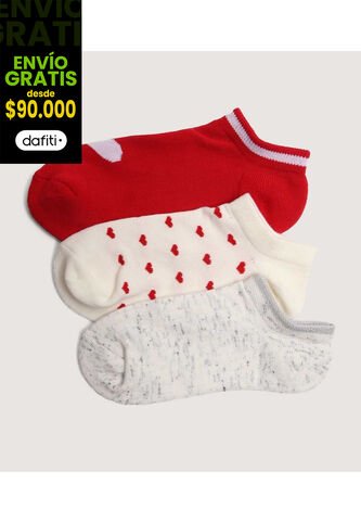 Medias Infantil Niña Invisible Color Rojo Marca Ostu #90980151 Ostu