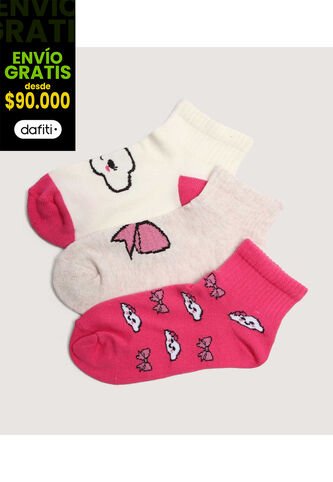 Medias Infantil Niña Tobillera Color Rosa Marca Ostu #90980156 Ostu