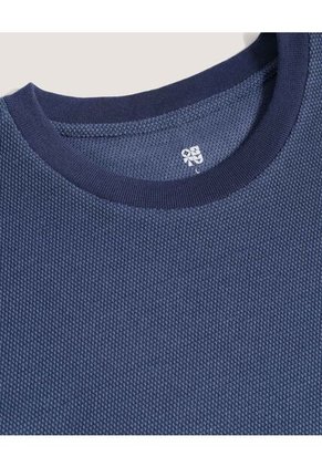 Camiseta  Para Hombre Manga Corta Cuello Redondo Color Azul Marca Ostu #60091956