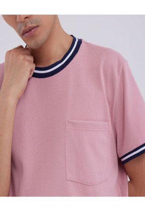 Camiseta Para Hombre Manga Corta Color Rosa Marca Ostu #60090931