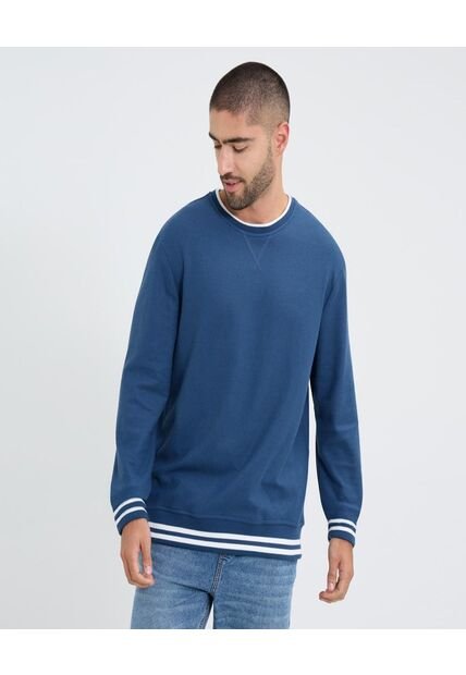 Buzo Para Hombre Cuello Redondo Color Azul Marca Ostu #60060511