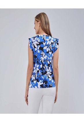 Blusa Para Mujer Manga Sisa Color Azul Marca Ostu #40120990