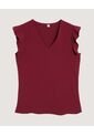 Blusa  Para Mujer Manga Corta Color Vino Marca Ostu #40121280 de Ostu