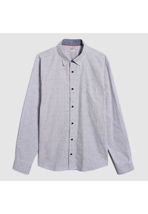 Camisa Para Hombre Manga Larga Con Bolsillo Color Azul Marca Ostu #60010685