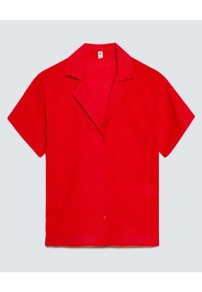 Camisa Para Mujer Manga Corta Color Vino Marca Ostu #40010267