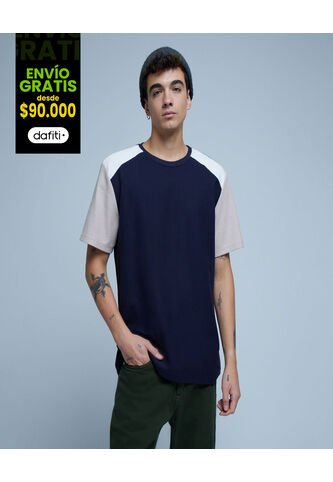 Camiseta Para Hombre Manga Corta Color Azul  Marca Ostu #60091252 Ostu