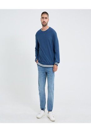 Buzo Para Hombre Cuello Redondo Color Azul Marca Ostu #60060511