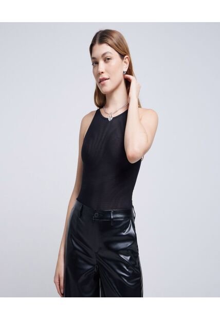 Body Para Mujer Manga Sisa Color Negro Marca Ostu #40200130
