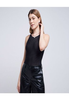 Body Para Mujer Manga Sisa Color Negro Marca Ostu #40200130