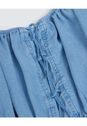 Blusa Para Mujer Manga Corta Color Azul  Marca Ostu #40120827