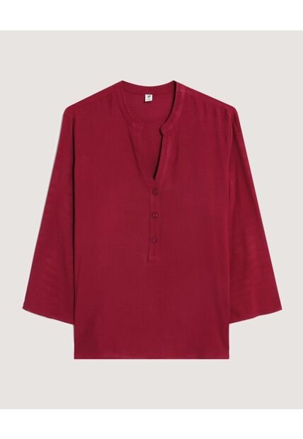 Blusa  Para Mujer Manga 3/4 Color Vino Marca Ostu #40121289