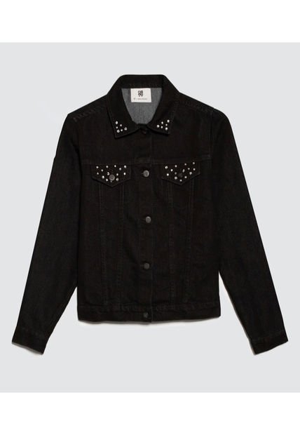 Chaqueta Para Niña Trucker Color Negro Marca Ostu #90080041