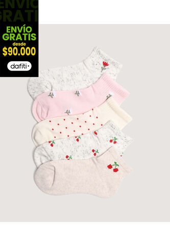 Medias Infantil Niña Tobillera Color Rosa Marca Ostu #90980160 Ostu