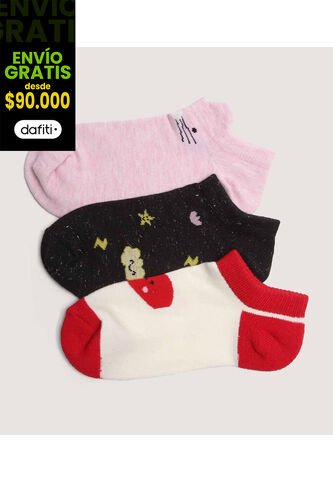 Medias Infantil Niña Invisible Color Rojo Marca Ostu #90980150 Ostu